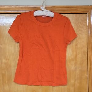 Old Navy Orange Ribbed T-Shirt Size Large